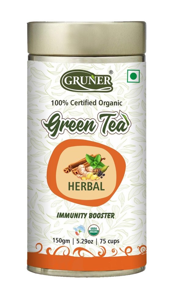 Immune Booster Healthy Gruner Herbal Green Tea, Packaging Type: Can (Tinned), Packaging Size: 150gm