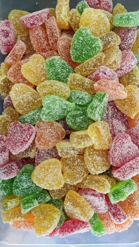 Mango Multicolor Heart Shape Sugar Jelly, Packaging Type: Loose