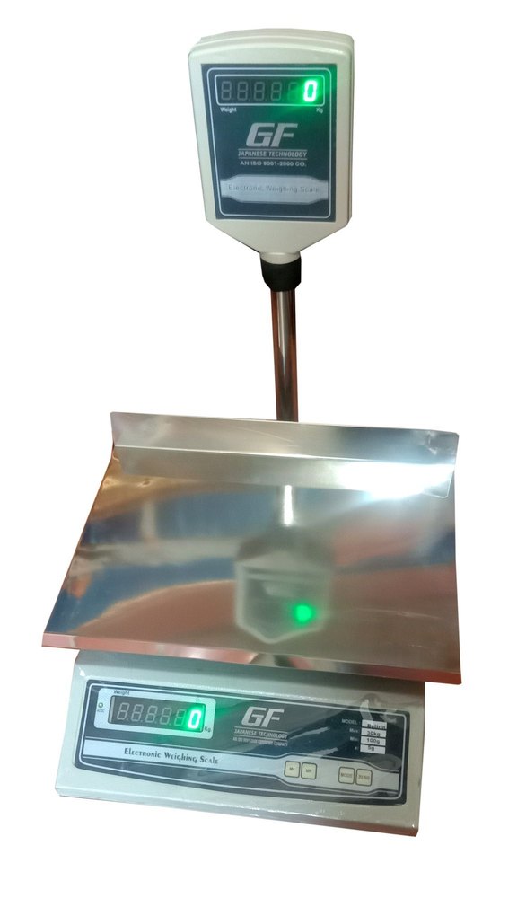 GF Stainless Steel 30kg SS Table Top Weighing Scale, Capacity: 35kg