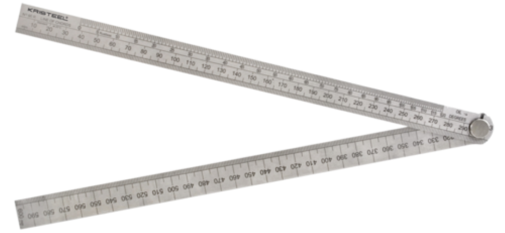 Kristeel Stainless Steel 600mm Folding Rule With Angle Calculation Chord, Model Name/Number: 1211, 1