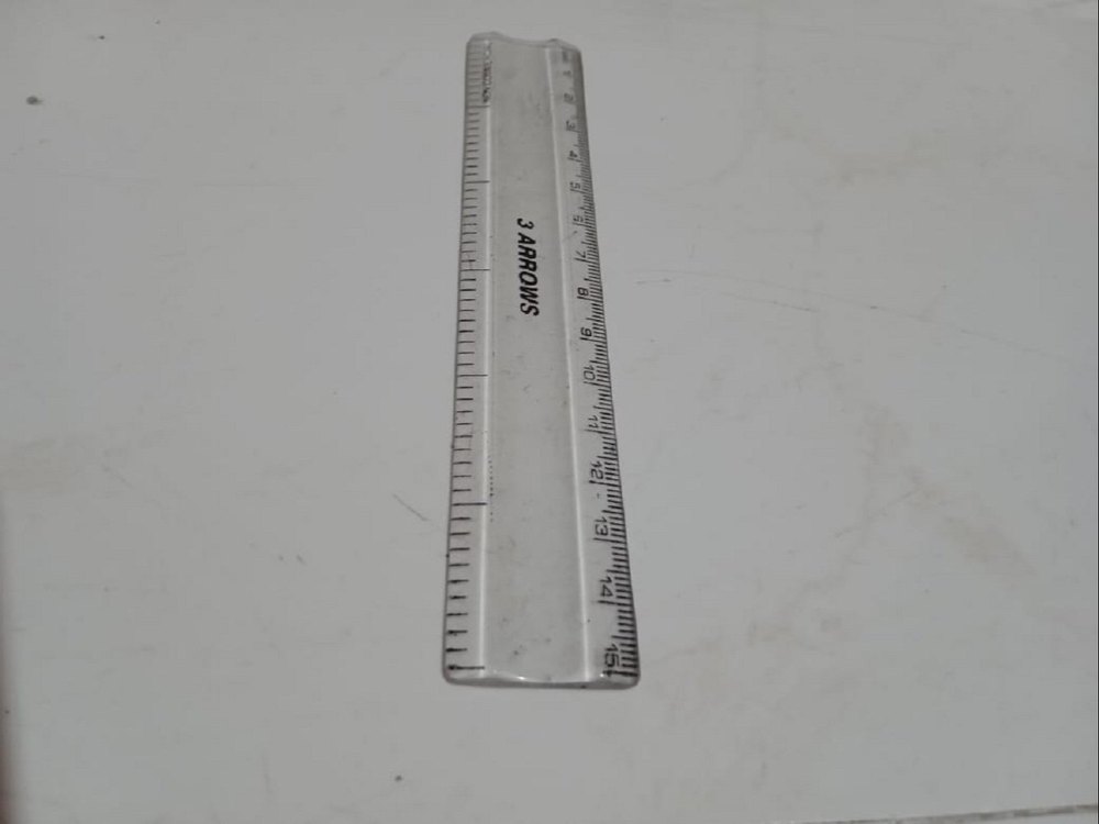 Transparent 3 Arrows Plastic Ruler, For Measurement, Size: 15 X 2 (l X W) Inch
