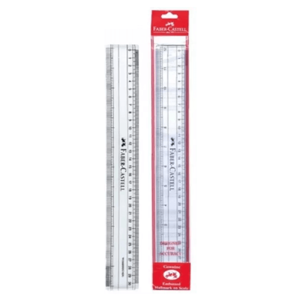 PLASTIC Faber-Castell Transparent Broad Scale - 30cm, For SCHOOL & OFFICE, Model Name/Number: 171220
