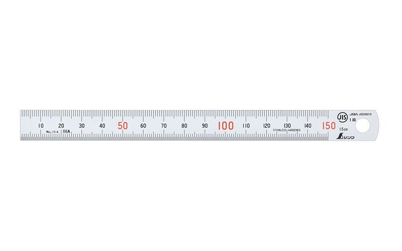 15cm Shinwa Japan 150mm Stainless Steel Rule with Hard Chrome Finish, For Industrial