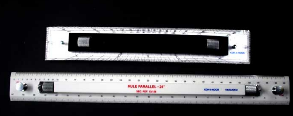Fibre Plastic Parallel Rule(Brass Roller Type), Size: 45 Cm