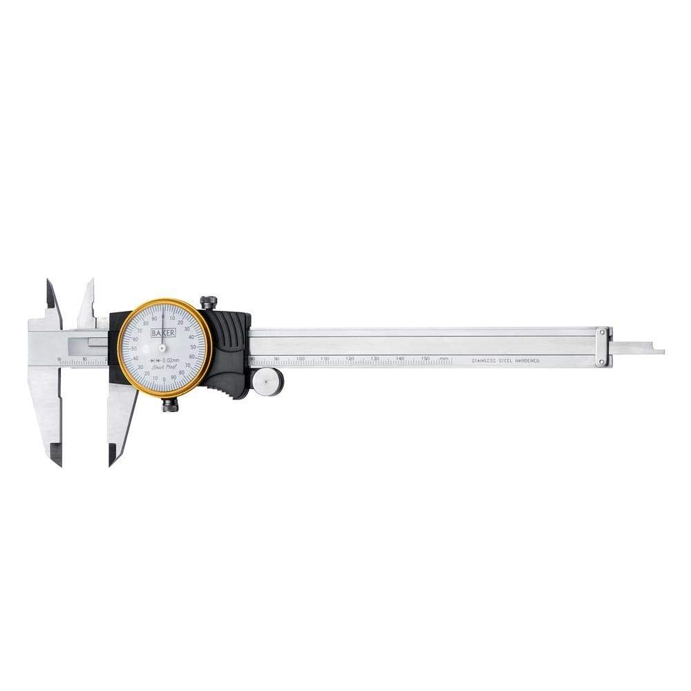 BAKER 0-150 MM Dial Vernier Caliper DC-10, For Industrial, Size/Dimension: 0.02 MM