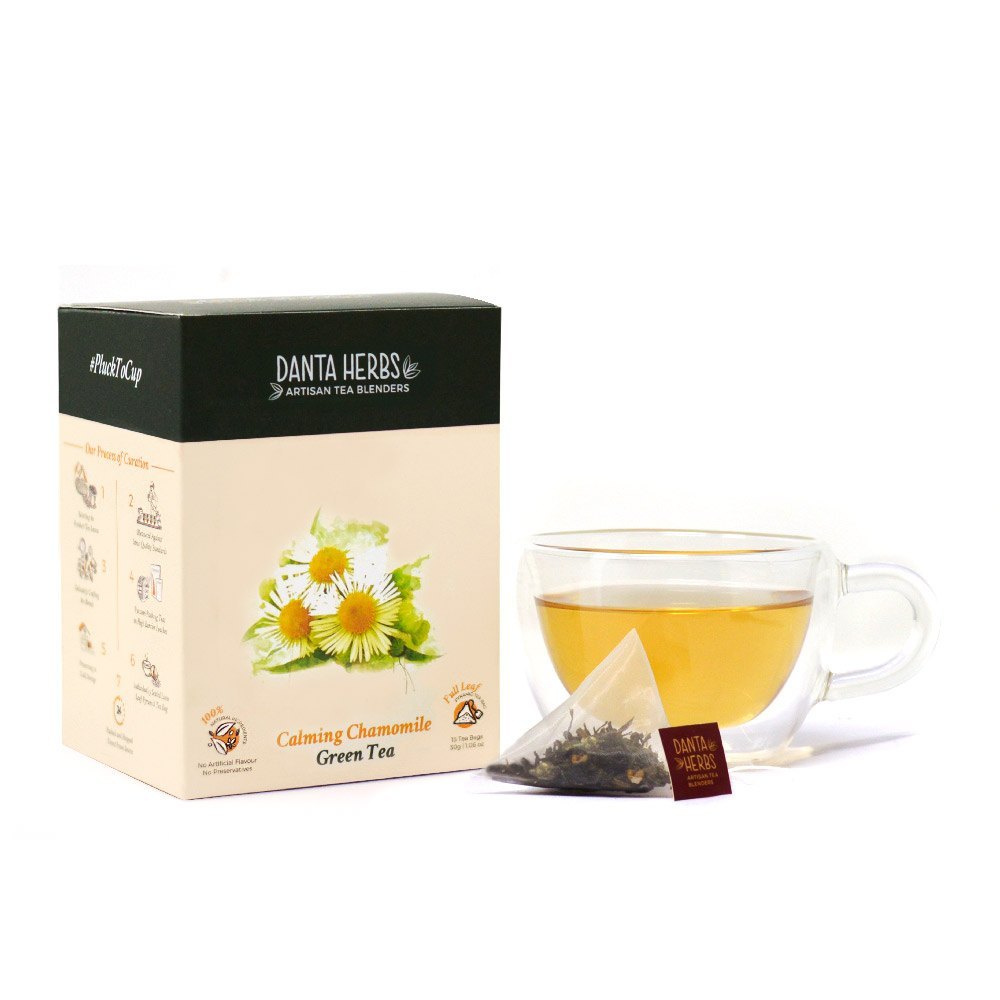 Danta Herbs Calming Chamomile Green Tea For Retail/Distributor, Packaging Size: 24 Pack/Box