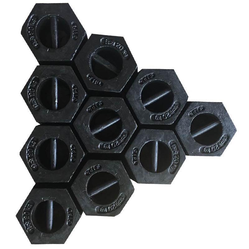 Enamel Painted Hexagonal 20 Kg Test Weights and Cast Iron Weights