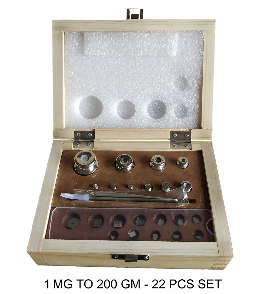 Mirror Finish SS Weight Set- 1mg To 200gm -F1 NABL, For Laboratory
