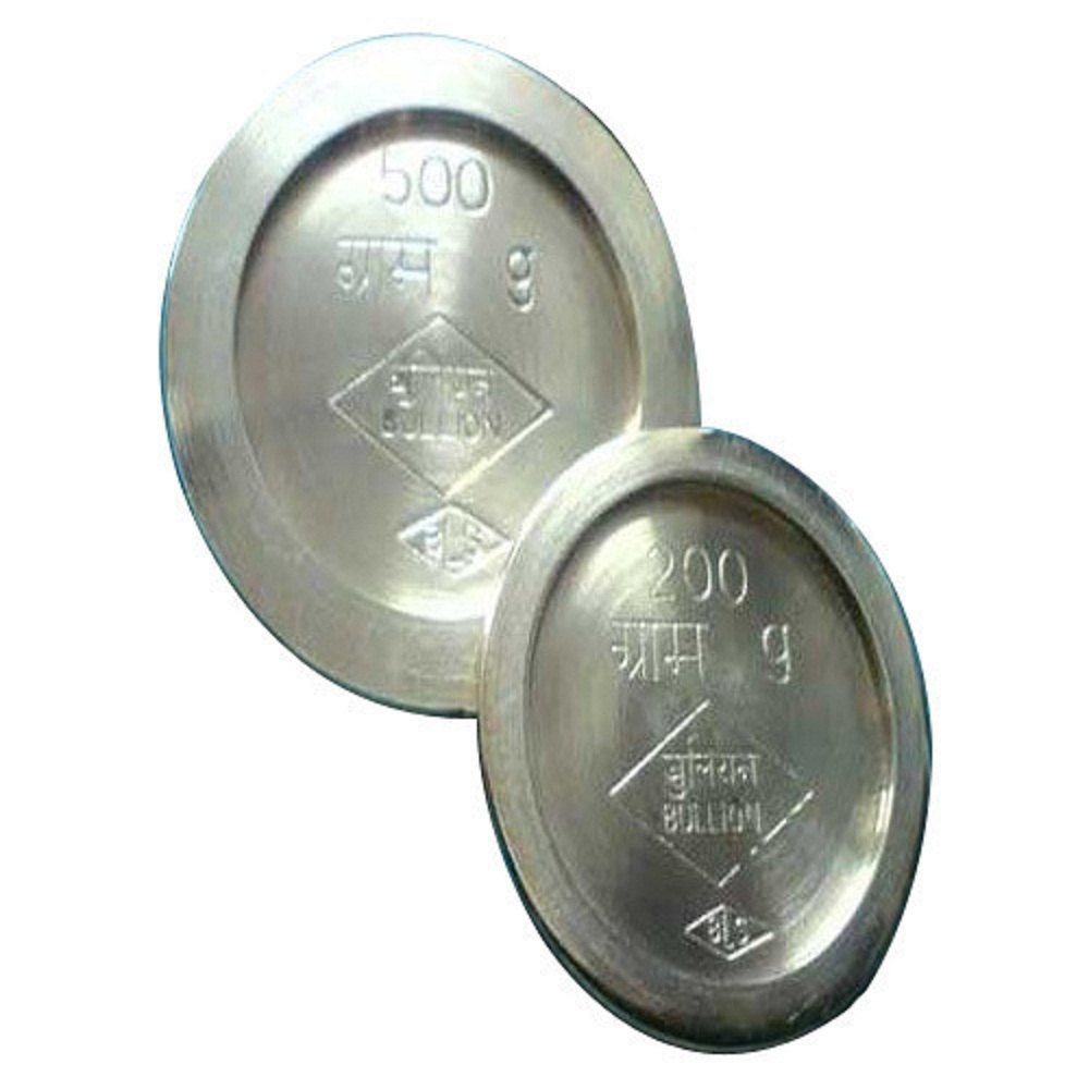 REPUTED Silver Brass Cylindrical Flat Weights, For Laboratory, Size: Standard