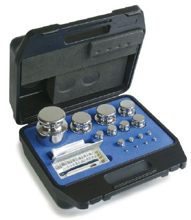 Stainless Steel Mirror Finish Kern Weight Set, in Plastic Case, Class F1, For Calibration