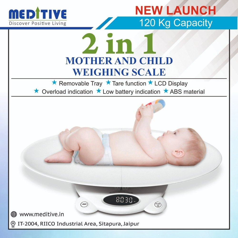 Meditive Digital Baby Weighing Scale For Newborn, Infants And Children ( White)
