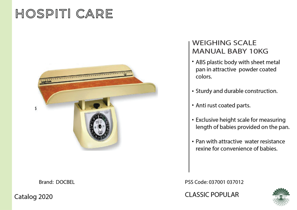 Hospiti Care Analog Baby Scale, Manual, Maximum Capacity: 20 kg