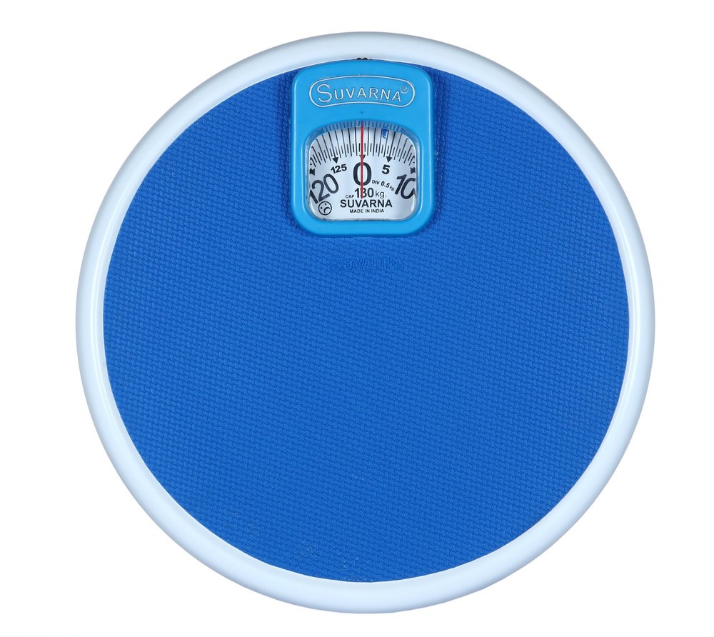 Suvarna Analog Mechanical Personal Bathroom Weighing Scale 130 Kg In Round Shape, For Home, Manual