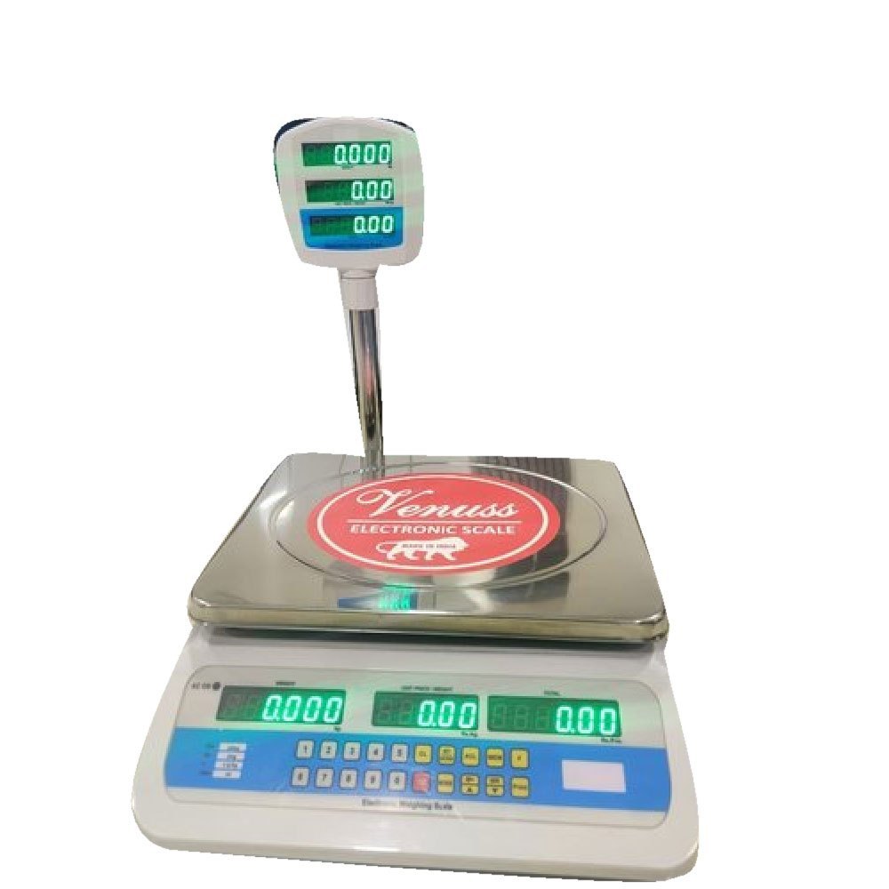 Table Top Venuss Stainless Steel Lcd Weighing Scale, Capacity: 40 kg