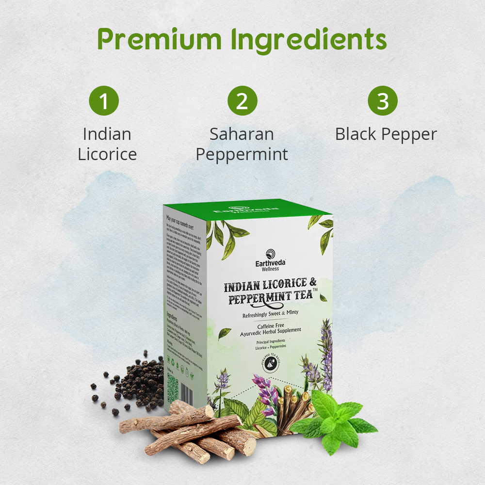 Earthveda Healthcare Indian Licorice and Peppermint Tea