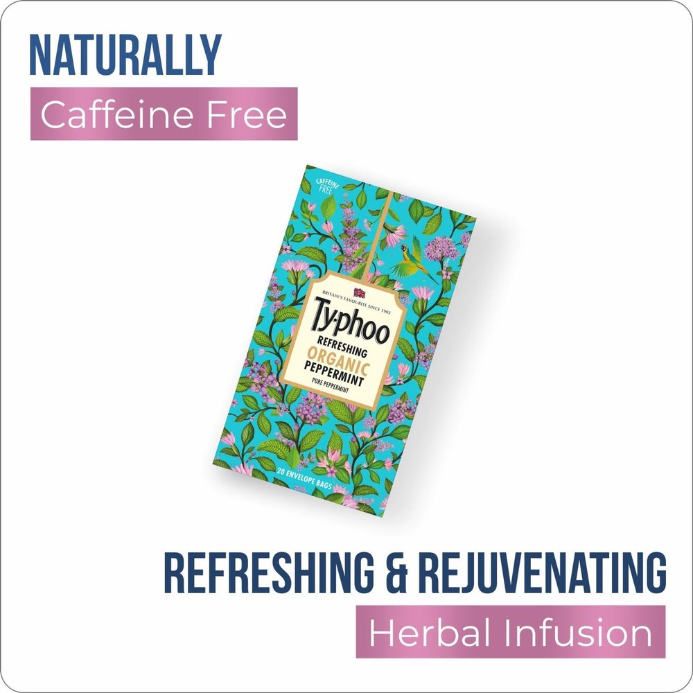 Typhoo Refreshing Organic Peppermint Tea, Packaging Size: 20 Bags