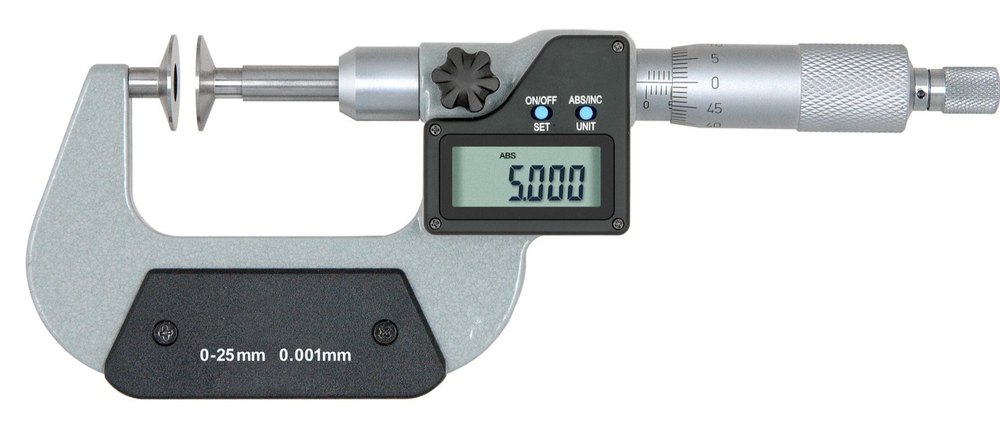 Digital Disk Micrometer, For Industrial, 0.001 Mm