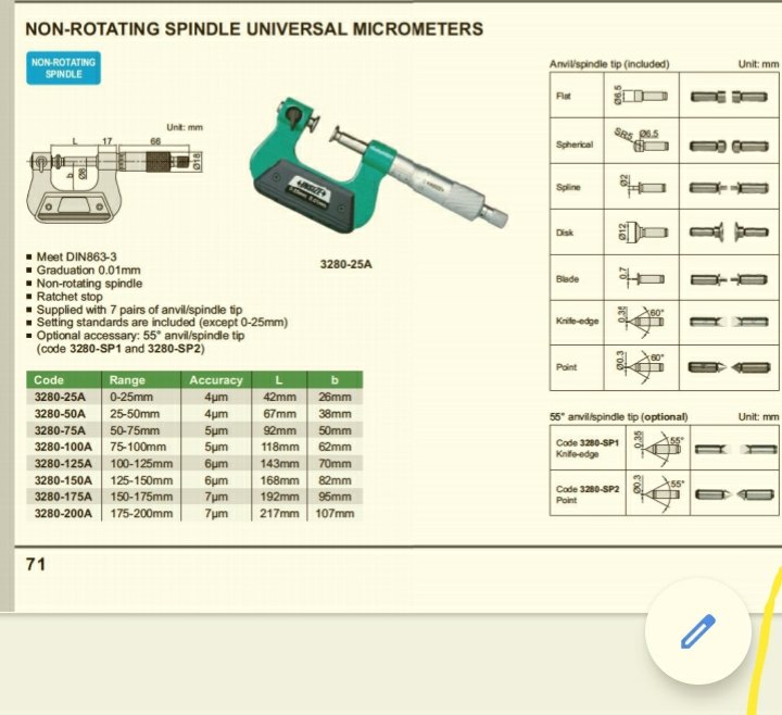 Analog Non Rotating Spindle Digital Micrometer