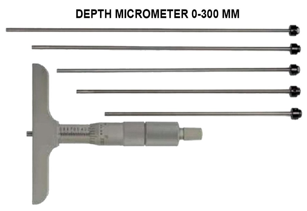 Brass Metal Analog Depth Micrometers 300 mm, Model Name/Number: SE-DE-0-300, 0.01