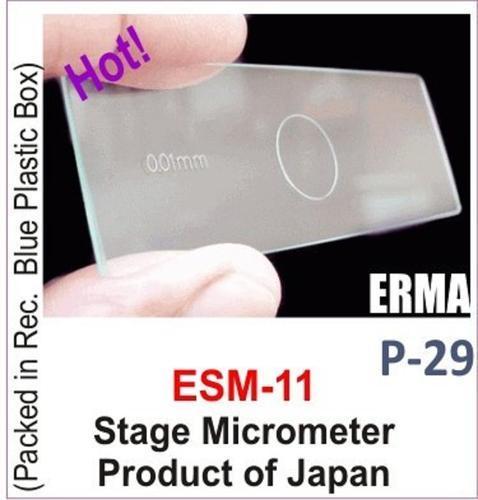 ESM-11 Stage Micrometer, Model Name/Number: Erma, Size: 1x3 In