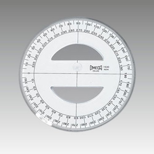 Plastic 1530 Omega Protractor Circular 15 Cms
