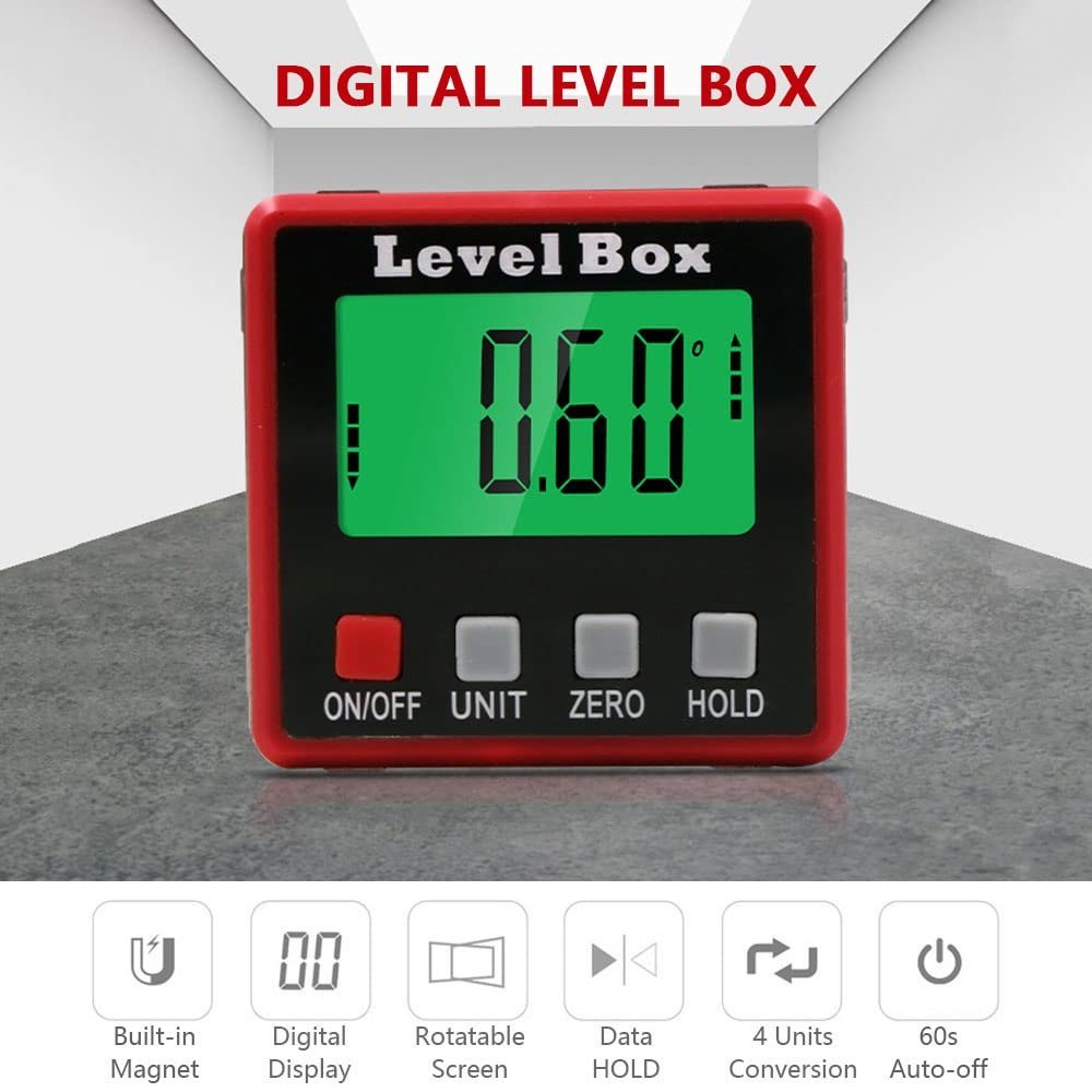Digital Level Angle Gauge Angle Finder Protractor Inclinometer Level Box