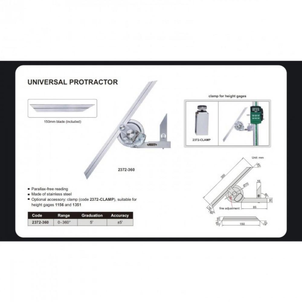 Stainless Steel INSIZE Bevel Protractor