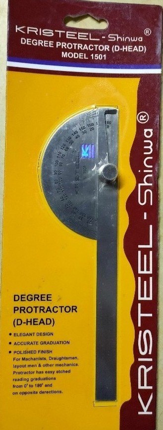 Kristeel-Shinwa Stainless Steel 180 Degree Protractor