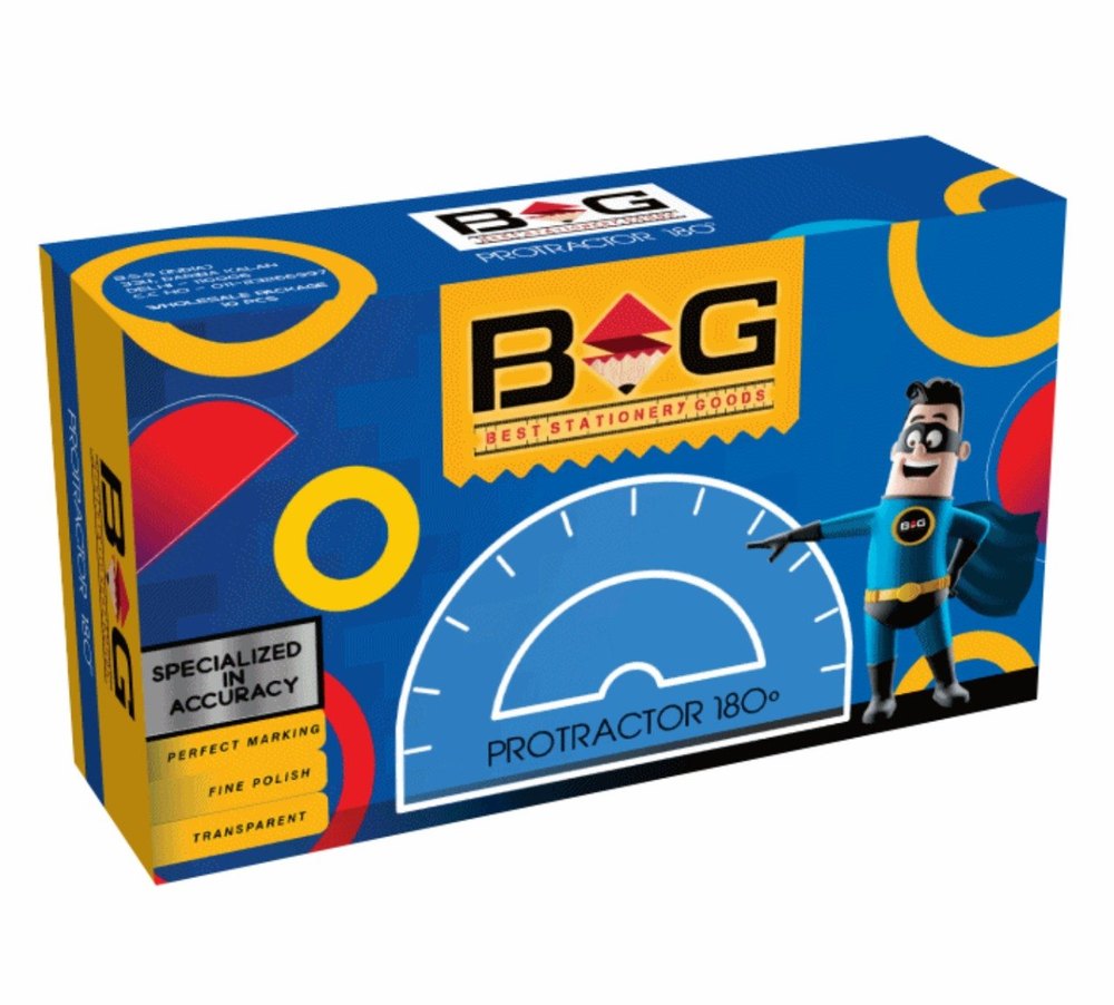 B.S.G Plastic Degree Protractor, For Used To Measure Angle, 10 Pieces