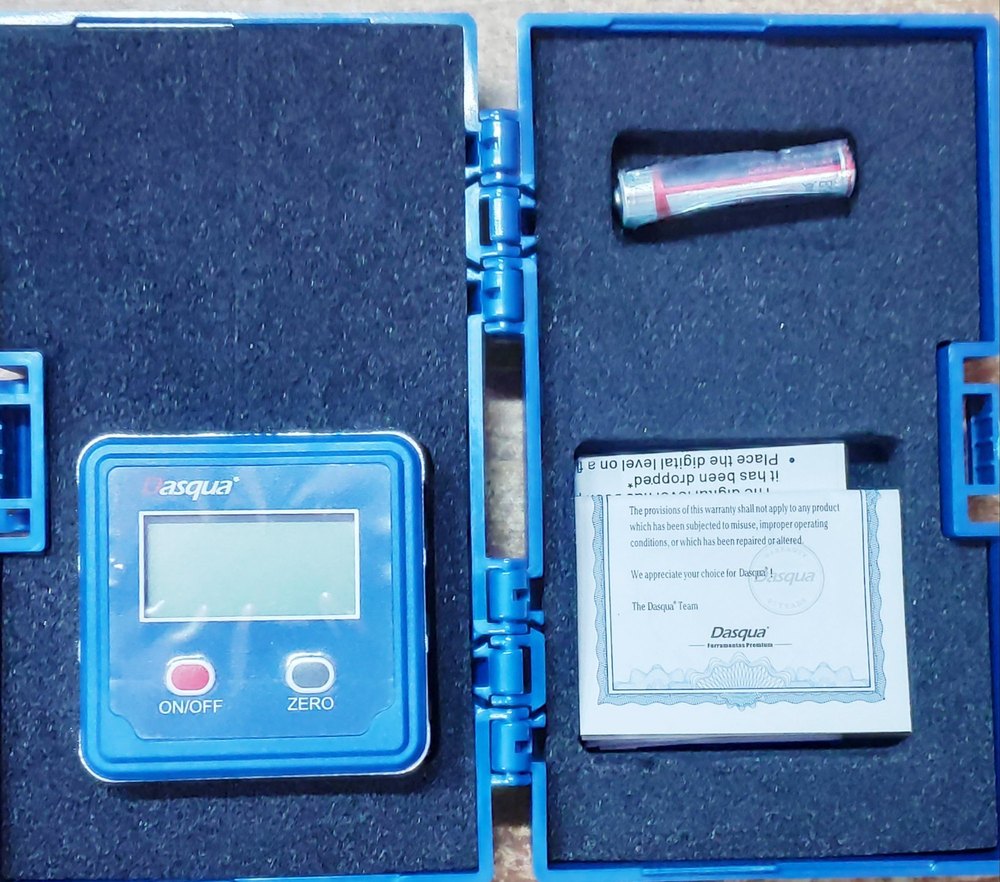 Cnc Machined Aluminium Body Digital Protractor Inclinometer Angle Gauge Dasqua Brand Magnetic Base, +-0.2deg