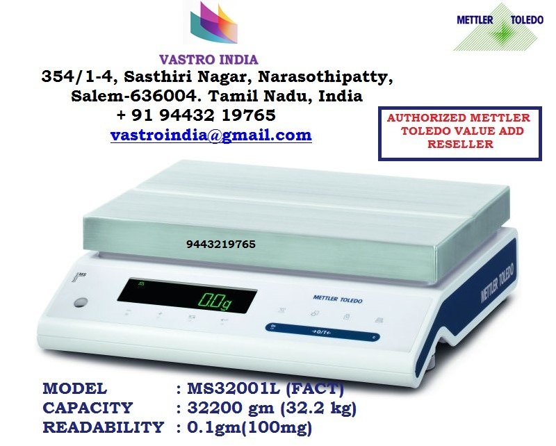 Fully Automatic Mettler Toledo MS Precision Balance, Capacity: 32100gm, Accuracy: 0.1gm