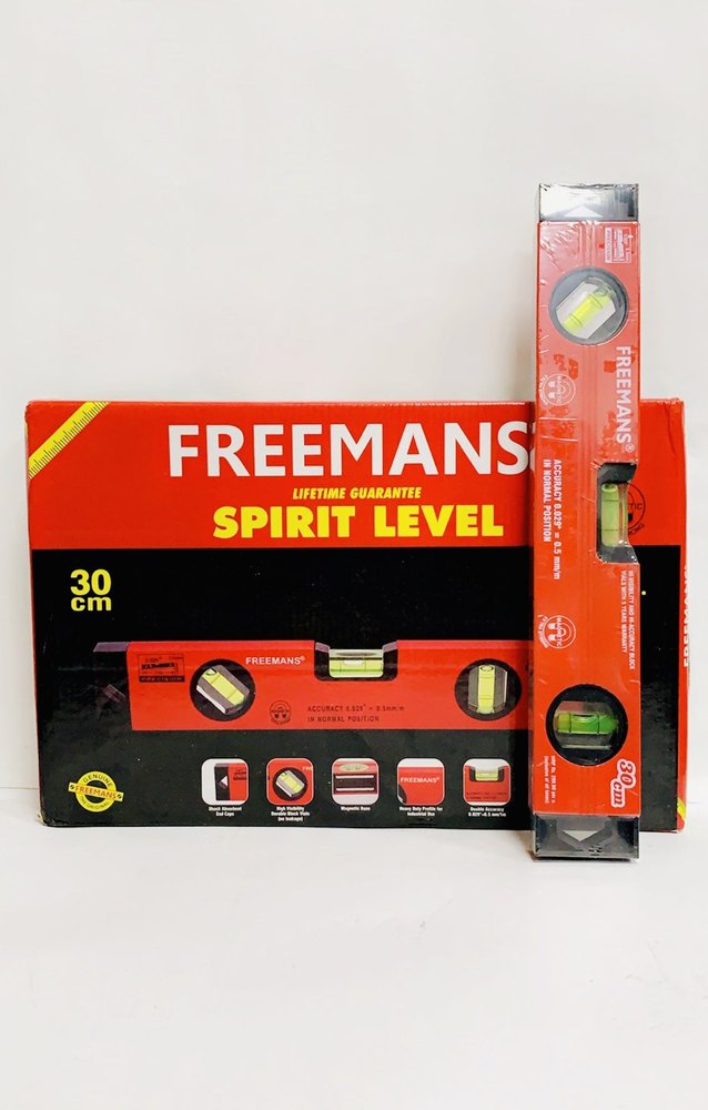 Aluminum Frame and Red Freemans Spirit Level 300mm, 165 Gms, Size: 30 cm