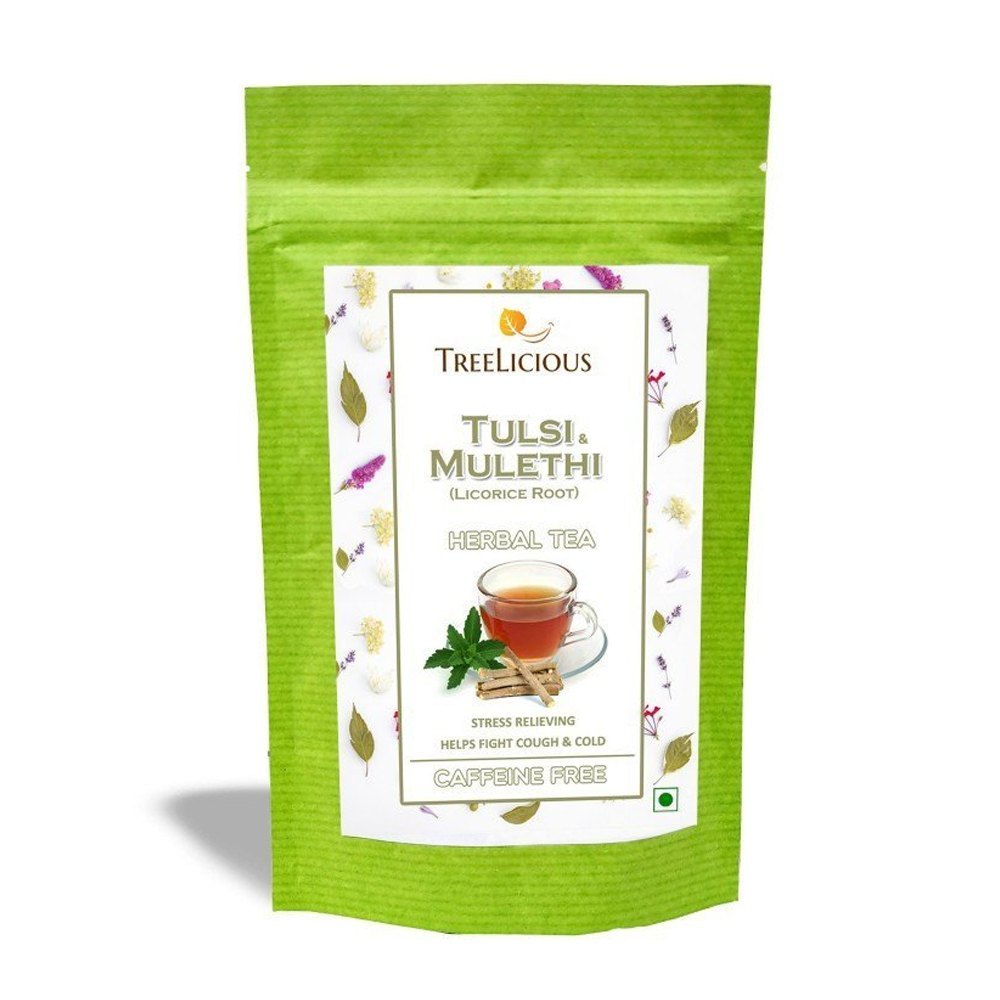 Treelicious Leaves Tulsi Mulethi Herbal Tea, Packaging Size: 70 Gm