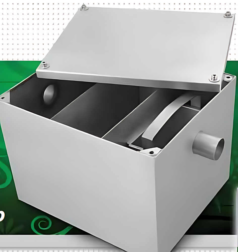 Rectangle Under The Sink SS Grease Separator, Capacity: 20 L