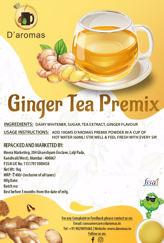 Ginger Premix Tea, Powder, Grade: Good Quality