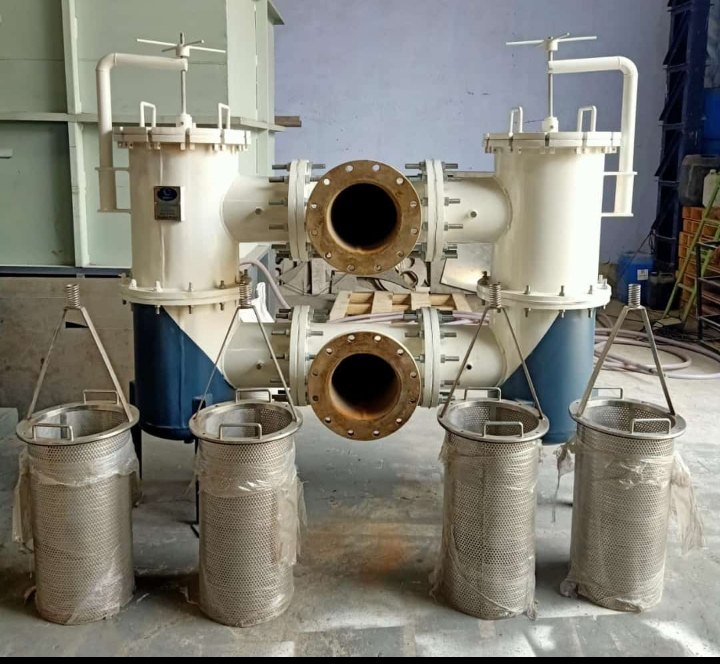 White SS Duplex Basket Filter Housing, For Water Filtration, 10 Bar
