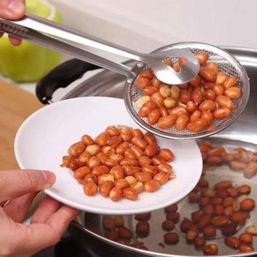 Stainless Steel Silver Fry Filter Spoon, For Home
