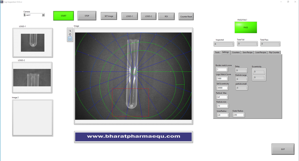 50hz 3 Phase test tube vision inspection system, 440v