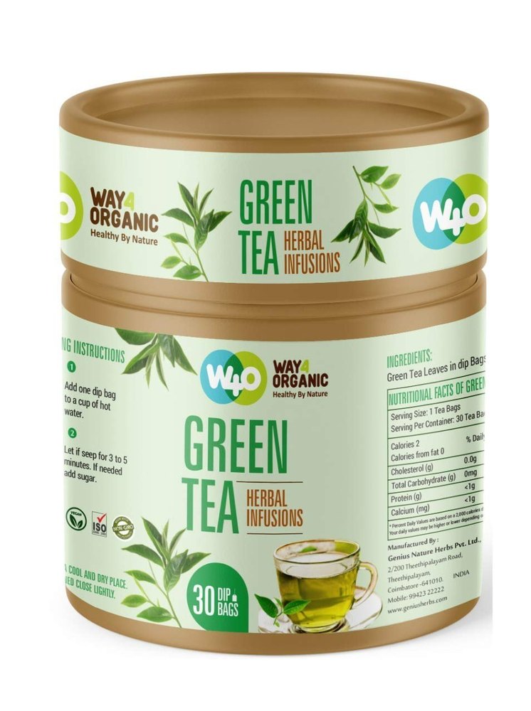 Way4Organic Green Tea - 30 Dips, Packaging Type: Tin, Packaging Size: 100 Gram