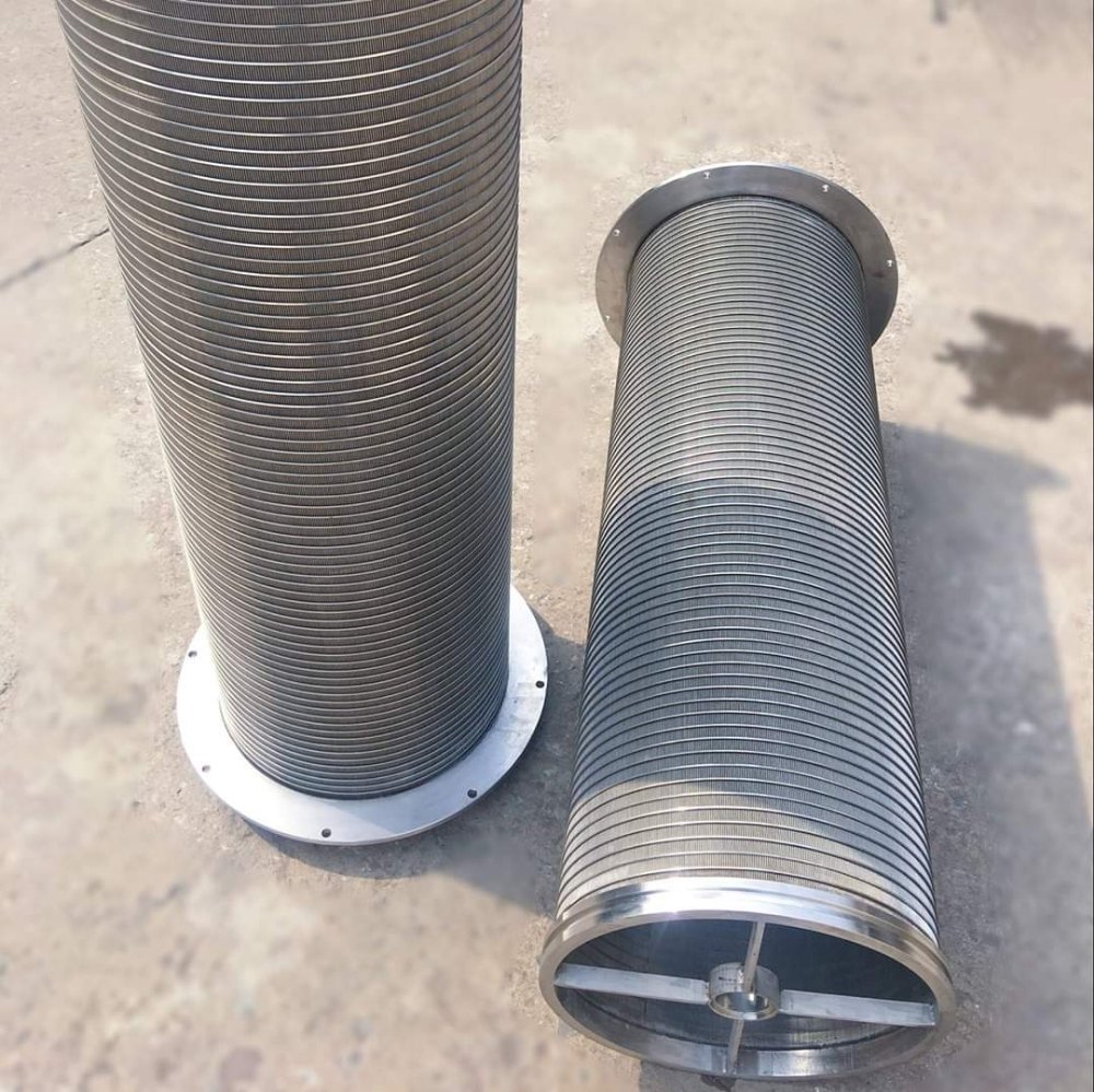 Circular Stainless Steel Rotary Wedge Wire Screen, For Industrial