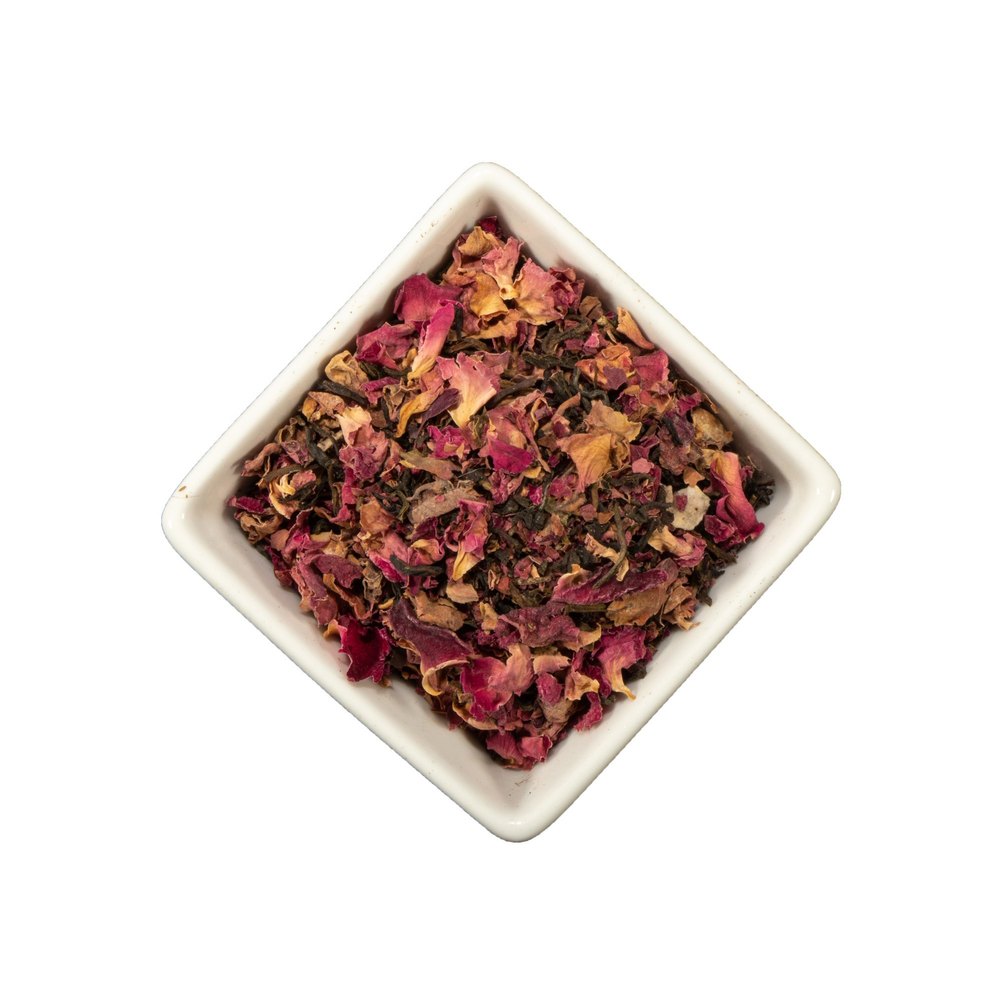 Tifusion Organic Rose Mint Green Whole Leaf Tea -Valentino Tea, Leaves