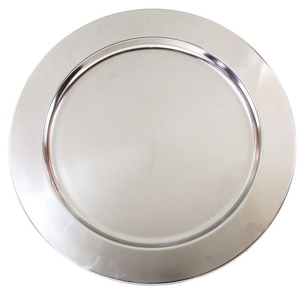 WEDDING WORLD ROUND Designer Silver Charger Plate, For Home, Size: 13 Inch