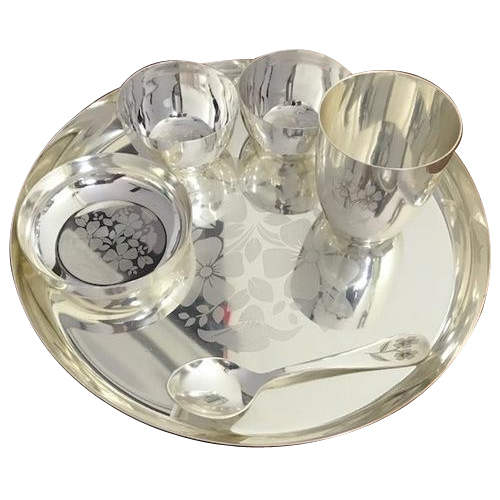 Silver Thali Dinner Set of 6