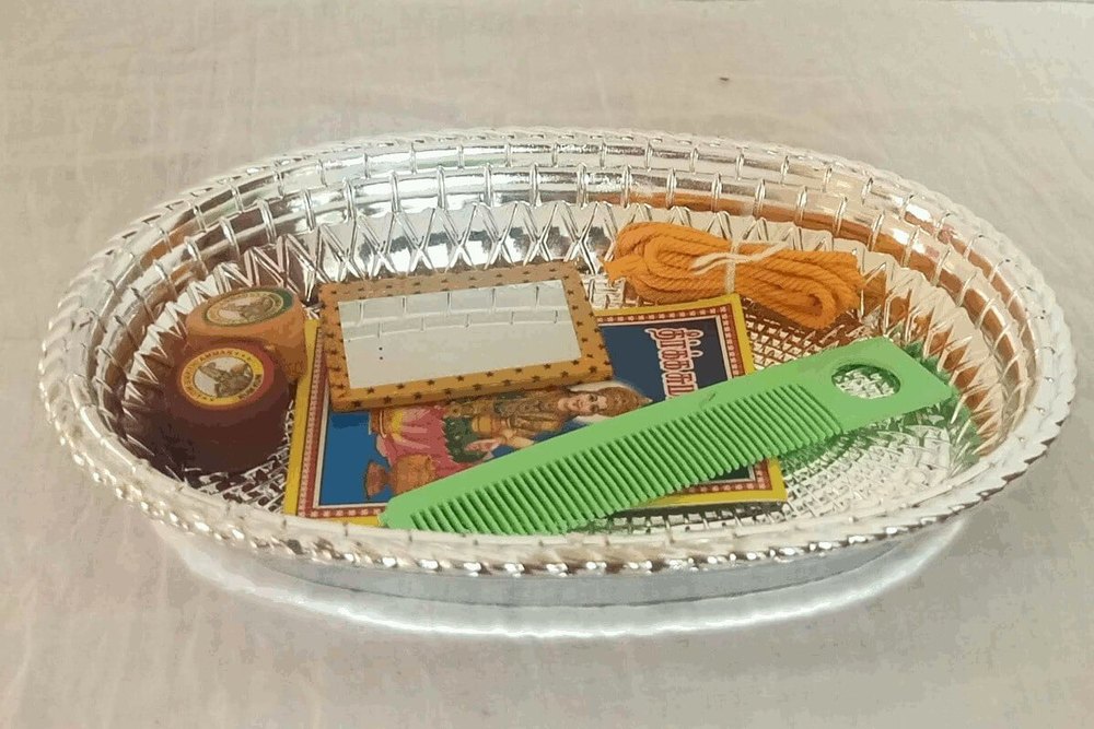 Mix Colour Silver Tray Tambulam Set