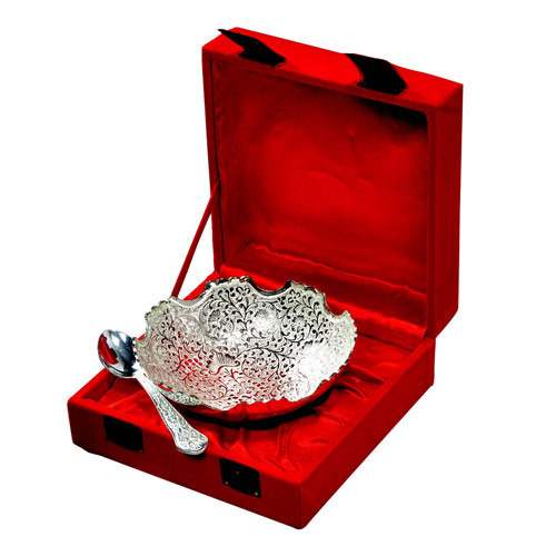 Silver Bowl With Spoon Set of 10
