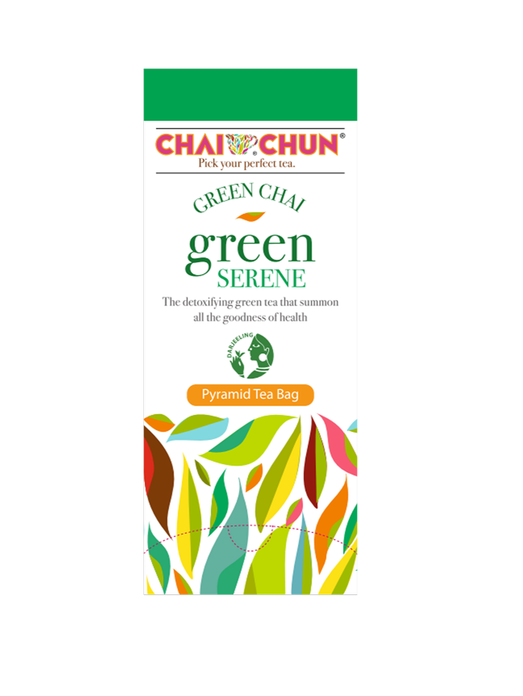 Green Serene Tea Bags - 16 Green Tea Bags - Pyramid Tea Bags