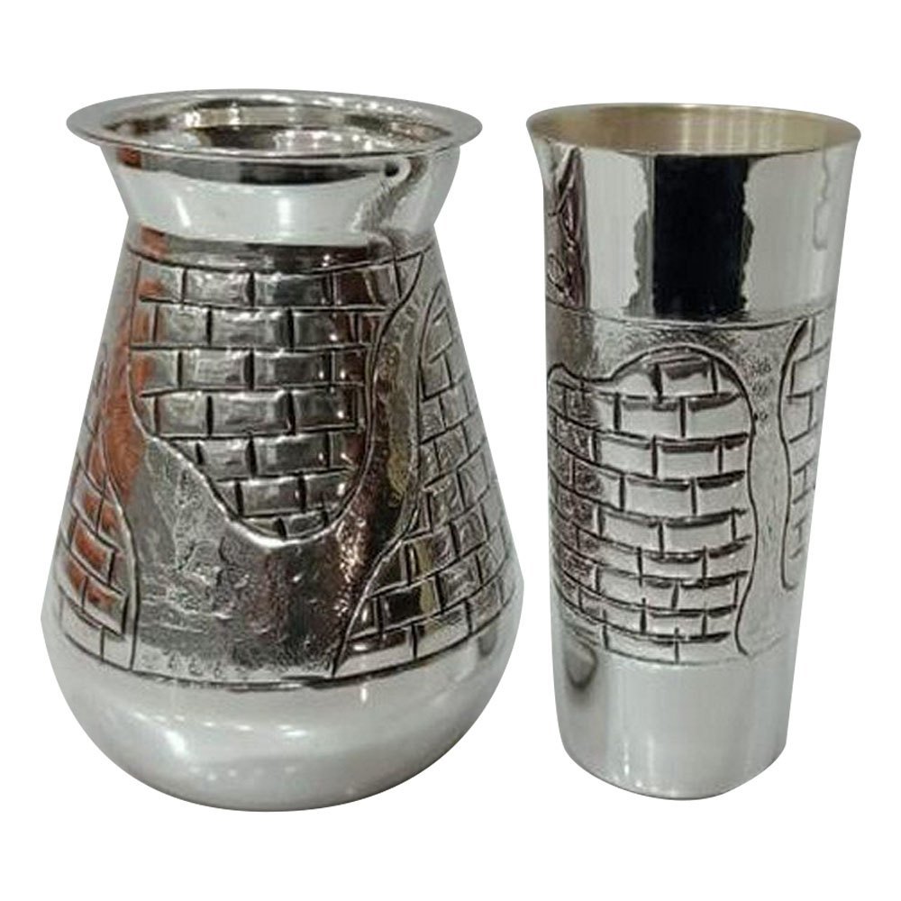 Polished Silver Jug Glass Set