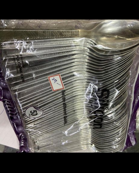 Plastic silver spoon, For Events, Size: 9.5