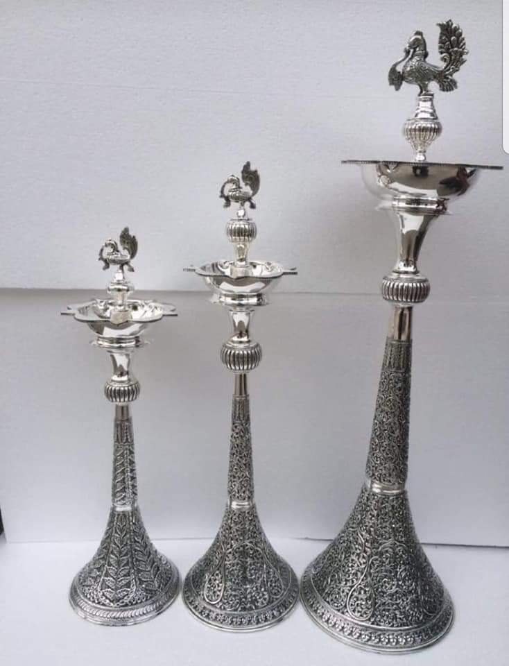 Antique Nakkashi Work Silver Samai, Size: Regular