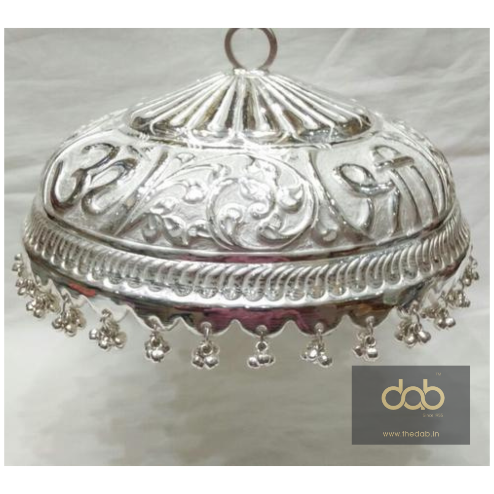 Glossy Round Religious Silver Chattar, Size: 7 Inch